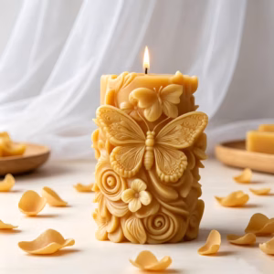 Butterfly Garden Embossed Pillar Candle
