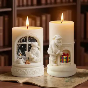 Santa Claus Winter Holiday Decorative Candle